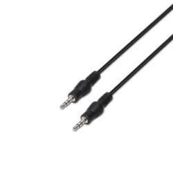 Cable Estéreo Aisens A128-0144- Jack 3.5 Macho - Jack 3.5 Macho- Hasta 0.1W- 10m- Negro