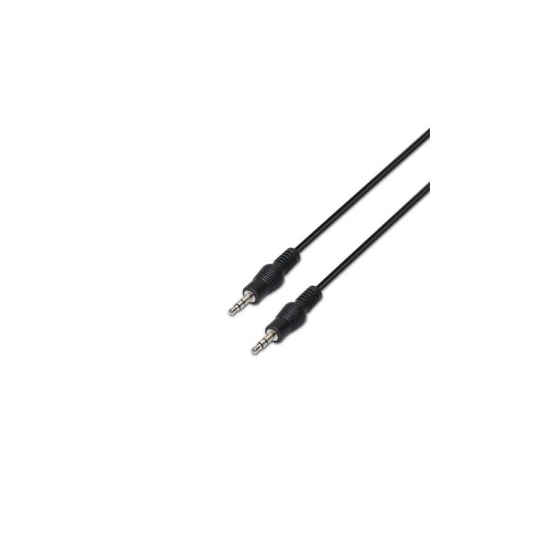 Cable Estéreo Aisens A128-0144- Jack 3.5 Macho - Jack 3.5 Macho- Hasta 0.1W- 10m- Negro