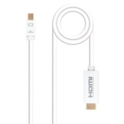 Cable Mini DisplayPort Nanocable 10.15.4002- Mini DisplayPort Macho - HDMI Macho- 2m- Blanco