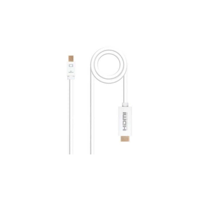 Cable Mini DisplayPort Nanocable 10.15.4002- Mini DisplayPort Macho - HDMI Macho- 2m- Blanco