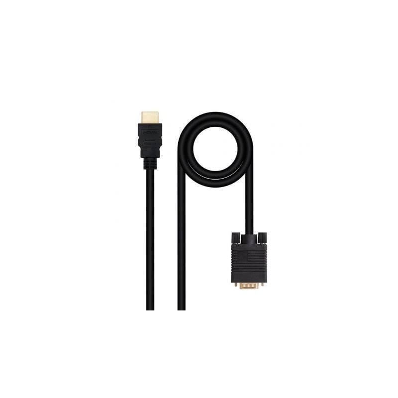 Cable Conversor Nanocable 10.15.4348- HDMI Macho - VGA Macho- 1.8m- Negro