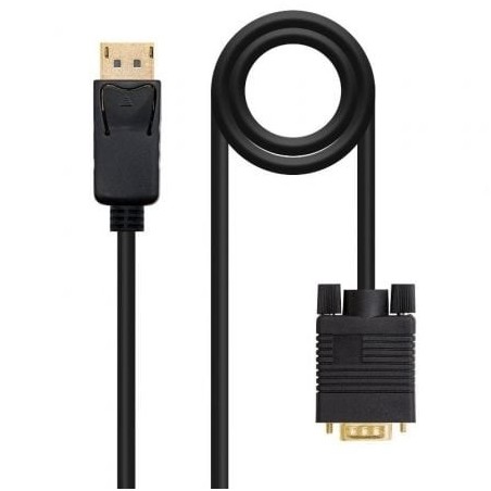Cable Conversor Nanocable 10.15.4402- DisplayPort Macho - VGA Macho- 2m- Negro