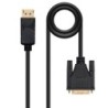 Cable Conversor Nanocable 10.15.4502- DisplayPort Macho - DVI Macho- 2m- Negro