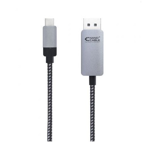 Cable Conversor Nanocable 10.15.5002- USB Tipo-C Macho - Displayport Macho- 1.8m- Negro