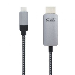 Cable Conversor Nanocable 10.15.5102- USB Tipo-C Macho - HDMI Macho- 1.8m- Negro