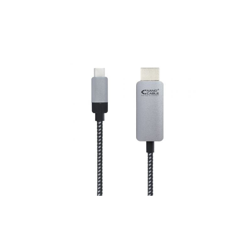 Cable Conversor Nanocable 10.15.5102- USB Tipo-C Macho - HDMI Macho- 1.8m- Negro