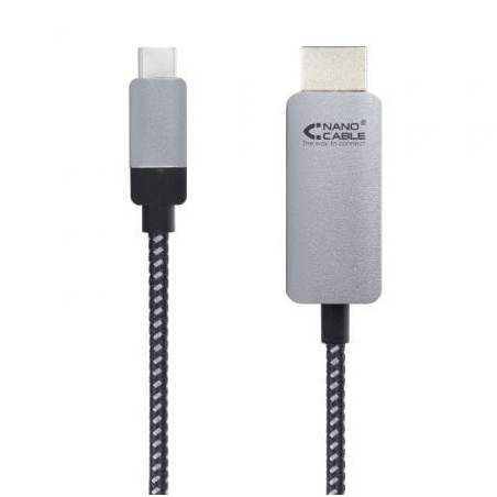 Cable Conversor Nanocable 10.15.5102- USB Tipo-C Macho - HDMI Macho- 1.8m- Negro