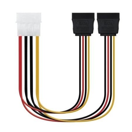 Cable Duplicador de Alimentación Nanocable 10.19.0101-OEM- Molex Macho - 2x SATA Hembra- 20cm