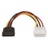Cable Alimentación SATA Aisens A131-0158- Molex 4 PIN Macho - SATA Hembra- Hasta 54W- 16cm