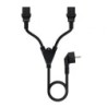 Cable Alimentación Nanocable 10.22.0100- Schuko Macho - 2 x C13 Hembra- 1.8m- Negro