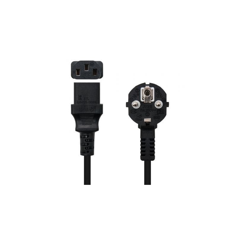 Cable Alimentación Nanocable 10.22.0103- Schuko Macho - C13 Hembra- 3m- Negro