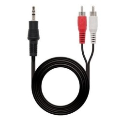 Cable Estéreo Nanocable 10.24.0301- Jack 3.5 Macho - RCA Macho- 1.5m- Negro