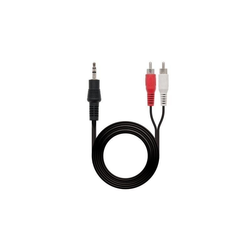 Cable Estéreo Nanocable 10.24.0303- Jack 3.5 Macho - 2x RCA Macho- 3m- Negro