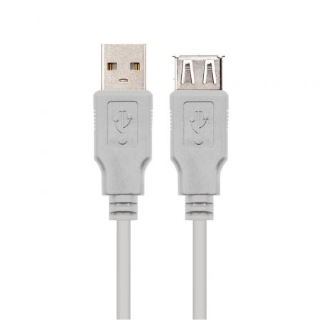 Cable Alargador USB 2.0 Nanocable 10.01.0204- USB Macho - USB Hembra- 3m- Beige