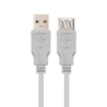 Cable Alargador USB 2.0 Nanocable 10.01.0204- USB Macho - USB Hembra- 3m- Beige