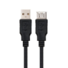 Cable Alargador USB Nanocable 10.01.0204-BK- USB Macho - USB Hembra- 3m- Negro