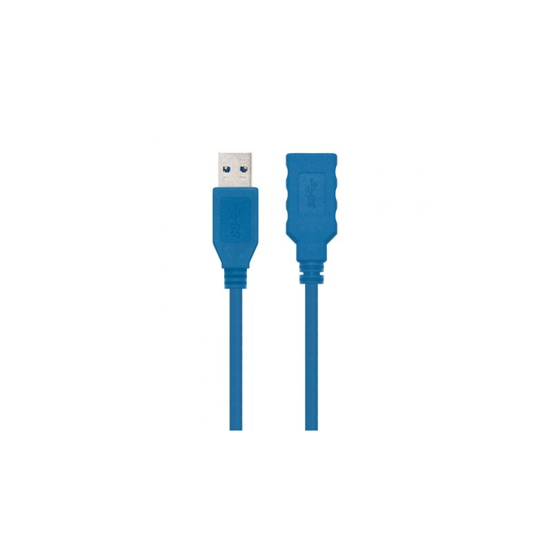 Cable Alargador USB 3.0 Nanocable 10.01.0901- USB Macho - USB Hembra- 1m- Azul