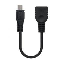 Cable USB 2.0 Nanocable 10.01.3500- MicroUSB Macho - USB Hembra- 15cm- Negro