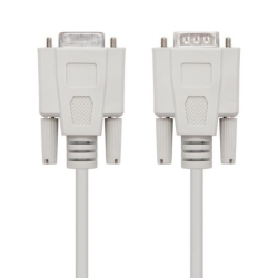 Cable Serie NULL Modem Nanocable 10.14.0503- DB9 Macho - DB9 Hembra- 3m- Beige