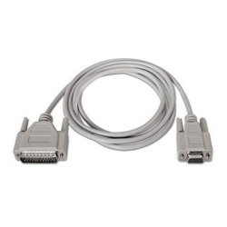 Cable Serie NULL Modem Nanocable 10.14.0802- DB9 Hembra - DB25 Macho- 1.8m- Beige