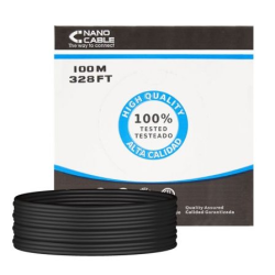Bobina de Cable RJ45 para Exteriores UTP Nanocable 10.20.0502-EXT-BK Cat.6- 100m- Impermeable- Negro