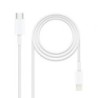 Cable USB 2.0 Tipo-C Lightning Nanocable 10.10.0601- USB Tipo-C Macho - Lightning Macho- 1m- Blanco