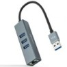 Hub USB 3.0 Nanocable 10.03.0407- 3xUSB- 1xRJ45- Gris