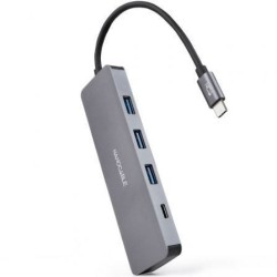Hub USB Tipo-C Nanocable 10.16.4409- 3xUSB- 1xUSB Tipo-C- Gris