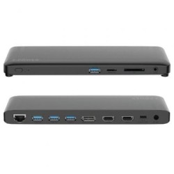 Docking USB Tipo-C 2-Power DOC0117A- 4xUSB- 1xUSB Tipo-C PD- 2xHDMI- 1xDisplayPort- 1xJack- 1xRJ45- 1xLector Tarjetas SD- Gri