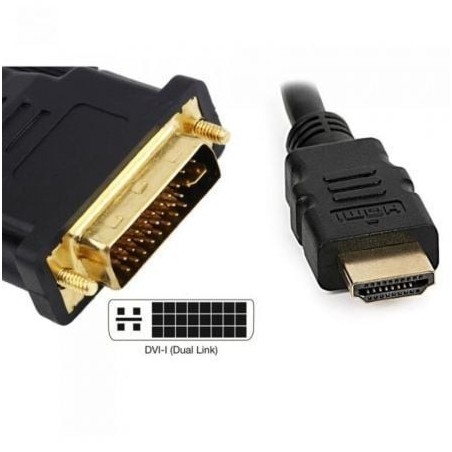 Cable HDMI 3GO CDVIHDMI- HDMI Macho - DVI Macho- 1.8m- Negro