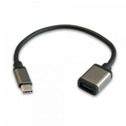 Cable USB 2.0 Tipo-C 3GO C136- USB Tipo-C Macho - USB Hembra- 20cm- Negro