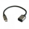Cable USB 2.0 Tipo-C 3GO C136- USB Tipo-C Macho - USB Hembra- 20cm- Negro