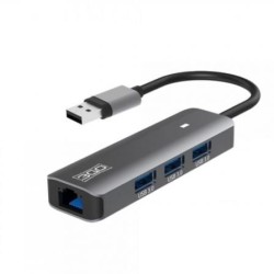 HUB USB 3.0 3GO HUB37PETH2- 3xUSB- 1xRJ45- Gris