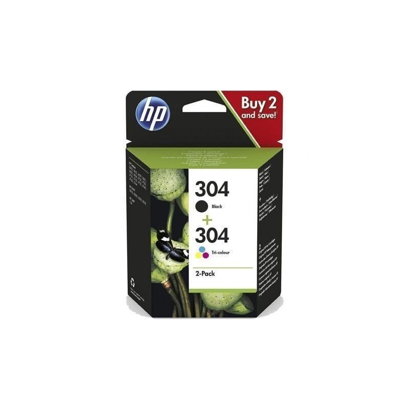 Cartucho de Tinta Original HP nº304 Multipack- Negro- Tricolor
