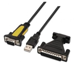 Cable Conversor impresora Aisens A104-0039- USB Macho - DB9 Macho- 1.8m- Negro