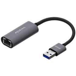 Adaptador USB 3.0 Aisens A106-0708- USB Macho - RJ45 Hembra- 15cm- Gris