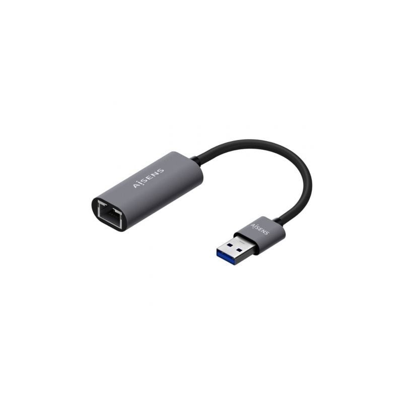 Adaptador USB 3.0 Aisens A106-0708- USB Macho - RJ45 Hembra- 15cm- Gris