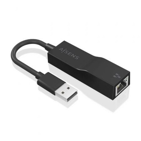 Adaptador USB 3.0 Aisens A106-0766- USB Macho - RJ45 Hembra- 15cm- Negro