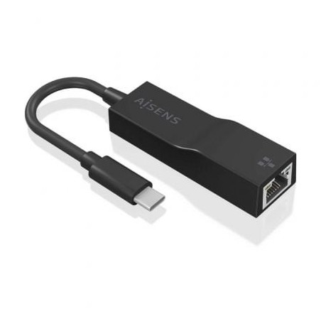 Adaptador USB 3.1 Aisens A106-0765- USB-C Macho - RJ45 Hembra- 11cm- Negro