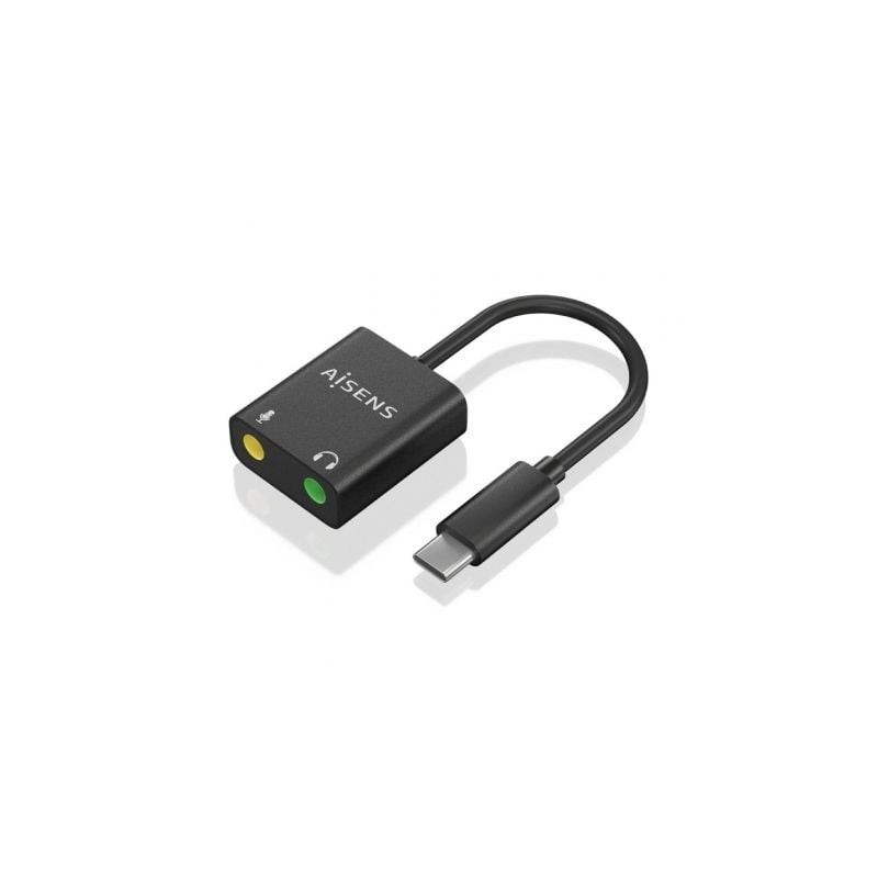 Tarjeta de Sonido Aisens A109-0767- USB-C Macho - 2xJack 3.5 Hembra