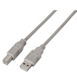 Cable USB 2.0 Impresora Aisens A101-0002- USB Tipo-B Macho - USB Macho- Hasta 2.5W- 60Mbps- 1.8m- Beige
