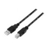 Cable USB 2.0 Impresora Aisens A101-0008- USB Tipo-B Macho - USB Macho- Hasta 2.5W- 60Mbps- 4.5m- Negro