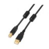 Cable USB 2.0 Impresora Aisens A101-0010- USB Tipo-B Macho - USB Macho- Hasta 2.5W- 60Mbps- 3m- Negro