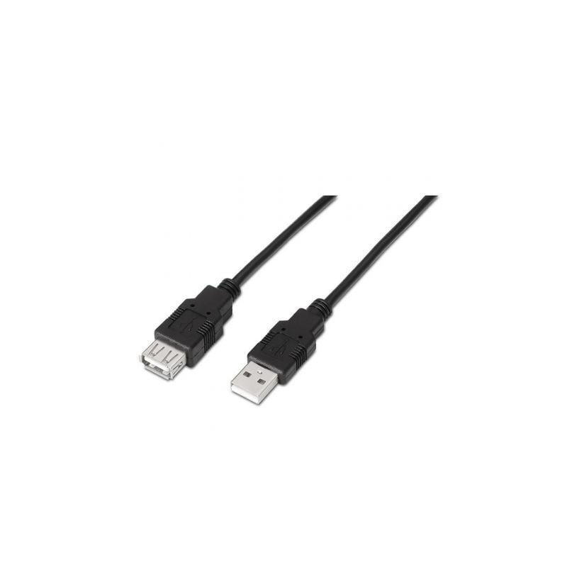 Cable Alargador USB 2.0 Aisens A101-0017- USB Macho - USB Hembra- Hasta 2.5W- 60Mbps- 3m- Negro