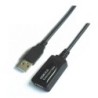 Cable Alargador USB 2.0 Aisens A101-0019- USB Macho - USB Hembra- Hasta 2.5W- 60Mbps- 10m- Negro