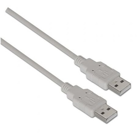 Cable USB 2.0  Aisens A101-0021- USB Macho - USB Macho- Hasta 2.5W- 60Mbps- 1m- Beige