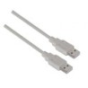 Cable USB 2.0 Aisens A101-0022- USB Macho - USB Macho- Hasta 2.5W- 60Mbps- 2m- Beige