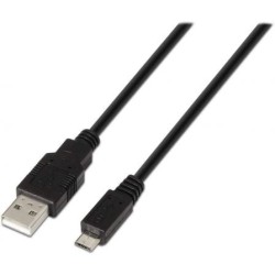 Cable USB 2.0 Aisens A101-0027- USB Macho - MicroUSB Macho- Hasta 2.5W- 60Mbps- 80cm- Negro