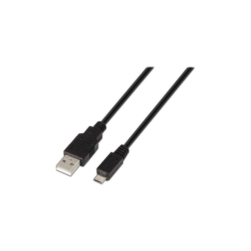 Cable USB 2.0 Aisens A101-0027- USB Macho - MicroUSB Macho- Hasta 2.5W- 60Mbps- 80cm- Negro