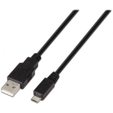 Cable USB 2.0 Aisens A101-0027- USB Macho - MicroUSB Macho- Hasta 2.5W- 60Mbps- 80cm- Negro